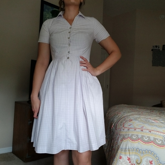 Isaac Mizrahi Dresses & Skirts - Lavender/Lilac and White Gingham Midi Cottagecore